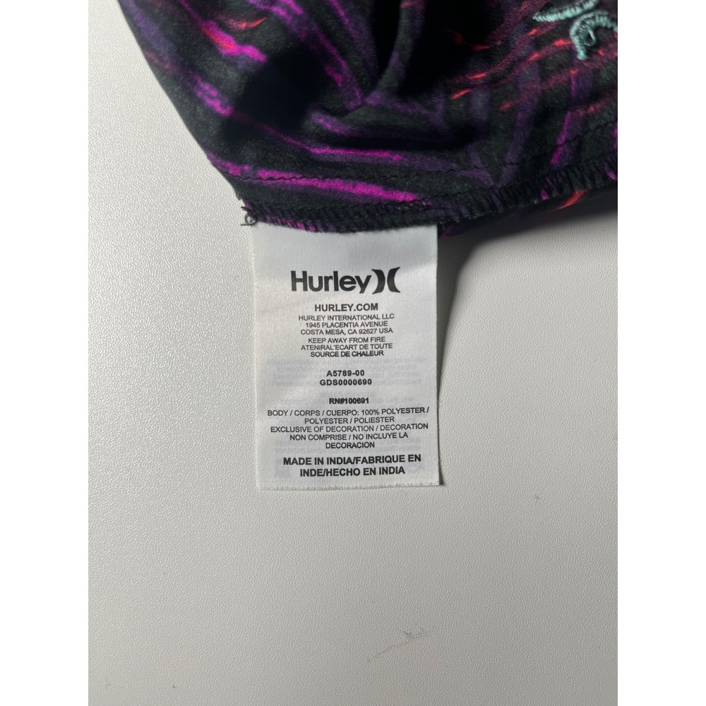 Hurley Women's Tropical Leaf Print Smocked Strap Dress Size L - Picture 4 of 4